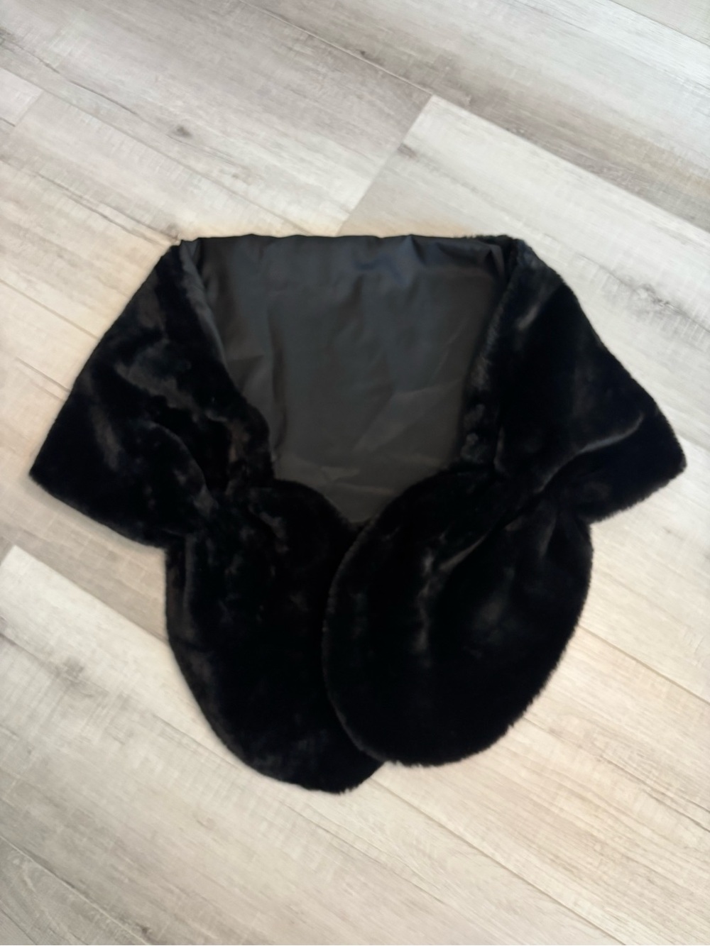 Black Faux Fur Evening Stole Wrap Formal Wedding Bridal Shawl One Size